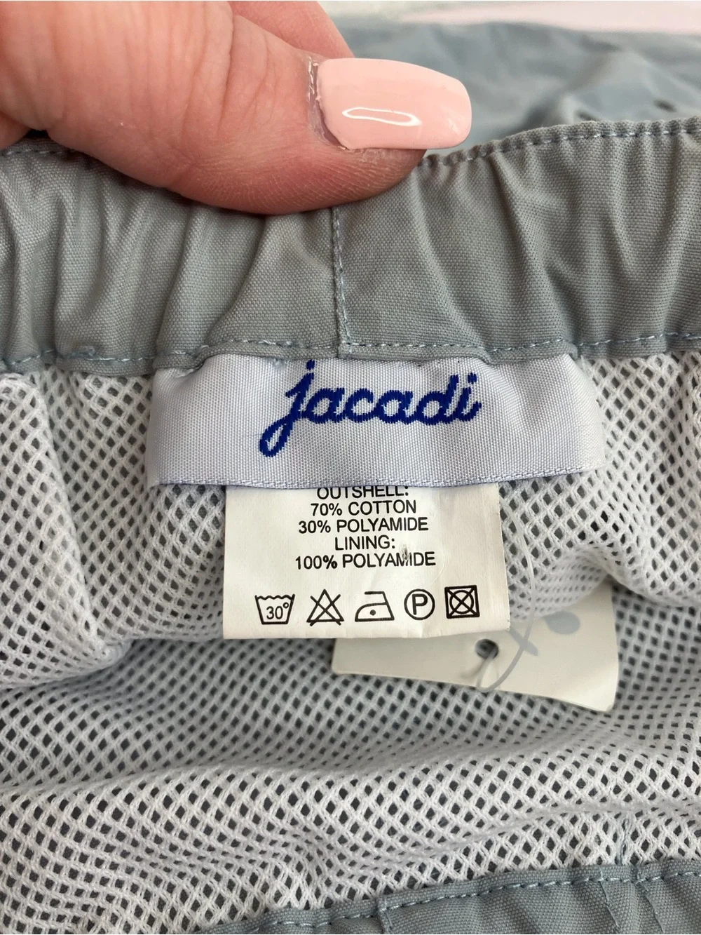 NWT Jacadi Ministre II swim trunks boys light blue mesh lined size 2Y